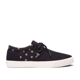 Mens Supra Low Top Shoes CUBA Black/Mojave/bone | AU-28343